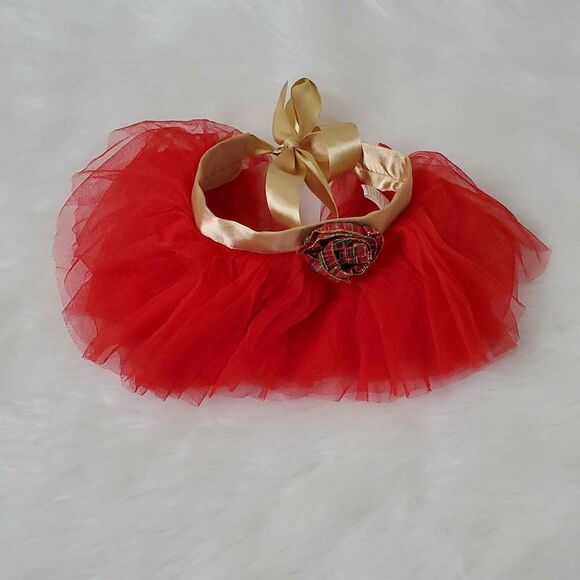 TOBY Christmas Red and gold tulle Tutu size 0-12 months - Picture 1 of 4
